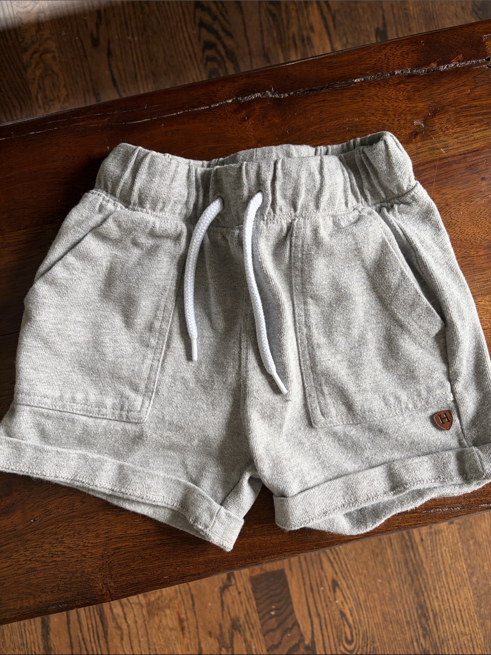 Hatley Heather Gray Drawstring Kids Shorts
